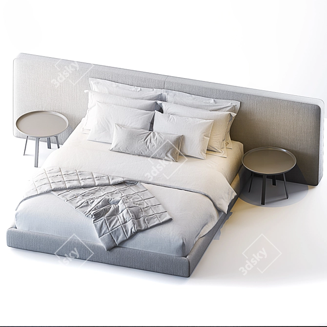 Elegant Double Bed by Flou 3D model image 3