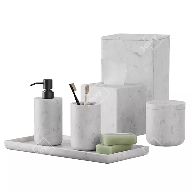 Frost Marble Bath Set 3D model image 1