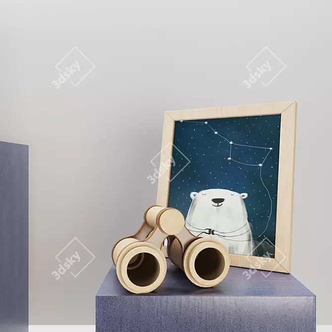 Vintage Kids Room Decoration Set 3D model image 6