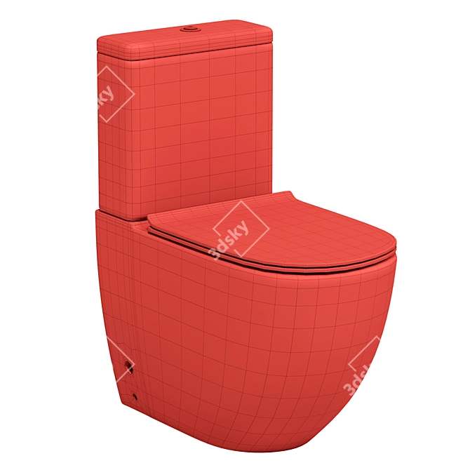 Compact Toilet with Micro Lift 3D model image 2