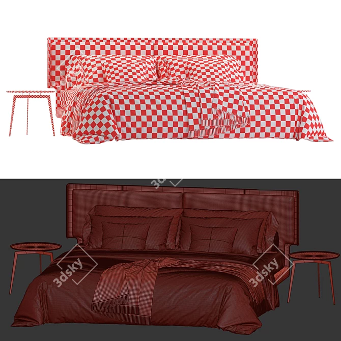 Modern and Stylish SKIN Bed 3D model image 4