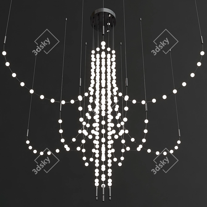 Modern LED Swivel Pendant Lamp 3D model image 2
