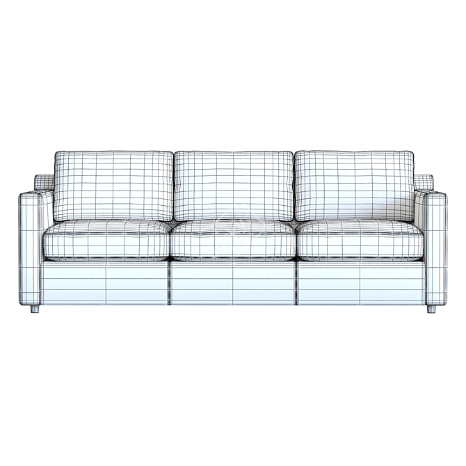 Premium Leather 3-Seat Sofa Model 3D model image 7