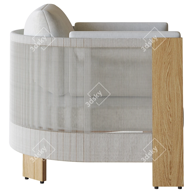 Modern Outdoor Lounge Chair Model 3D model image 5
