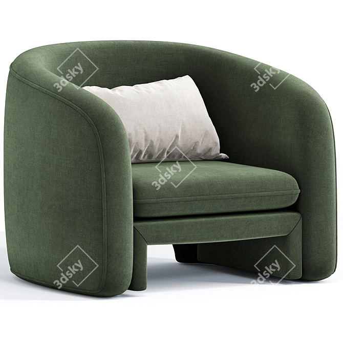 Chic Warren Armchair with Style 3D model image 3