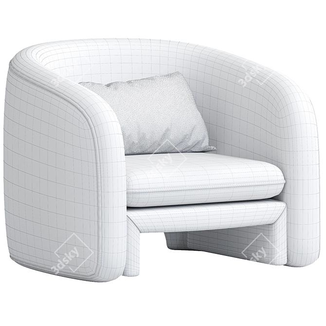 Chic Warren Armchair with Style 3D model image 5