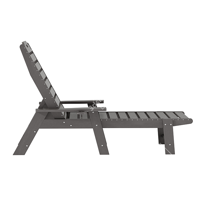 Adjustable All-Weather Adirondack Lounger 3D model image 2