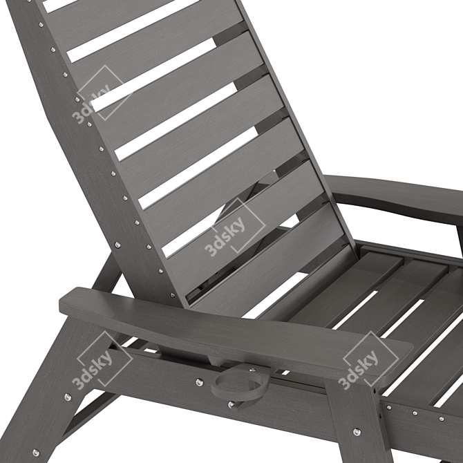 Adjustable All-Weather Adirondack Lounger 3D model image 5