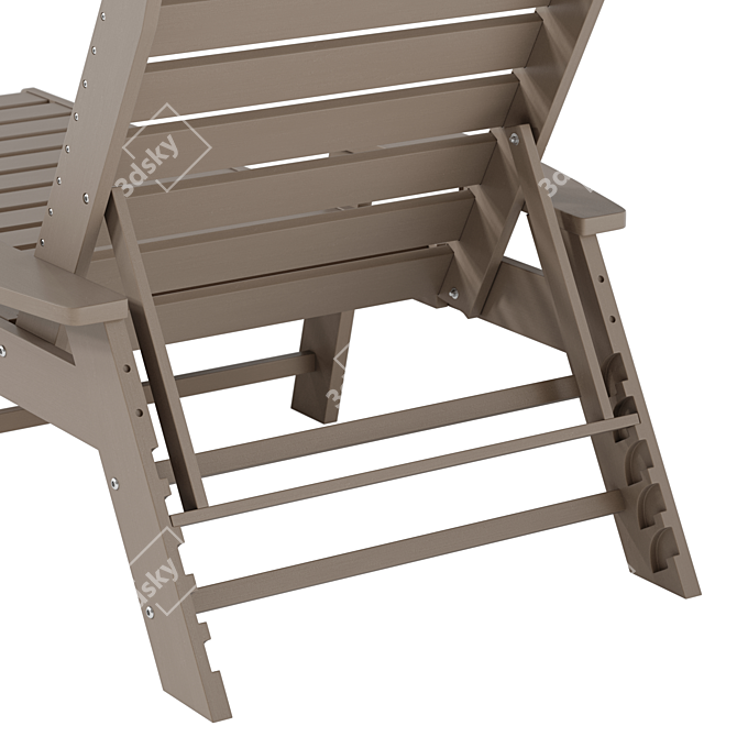 Adjustable All-Weather Adirondack Lounger 3D model image 6