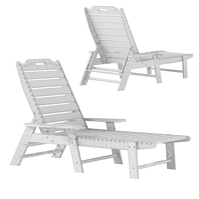 Adjustable All-Weather Adirondack Lounger 3D model image 7