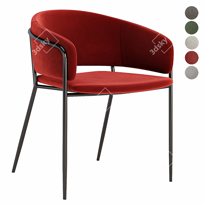 Modern Dining Chair in 5 Colors 3D model image 3