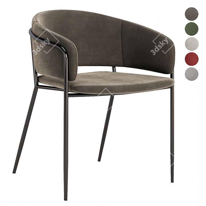 Modern Dining Chair in 5 Colors 3D model image 4