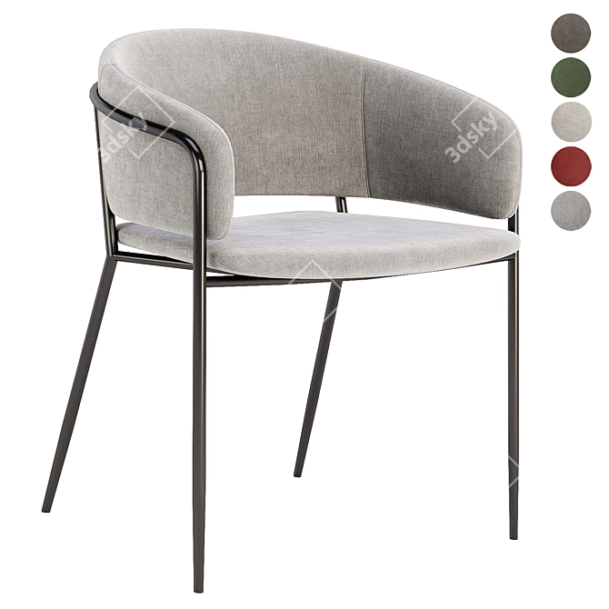 Modern Dining Chair in 5 Colors 3D model image 5