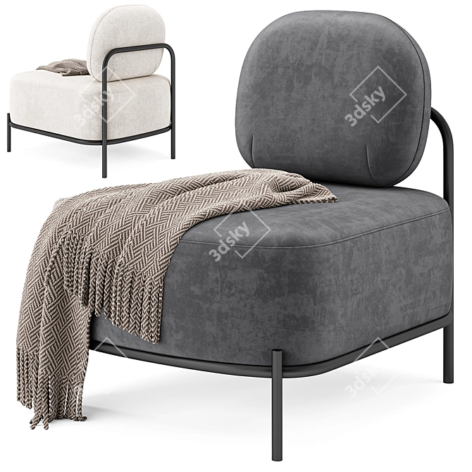 Hawaii Armchair in Dark Grey 3D model image 5