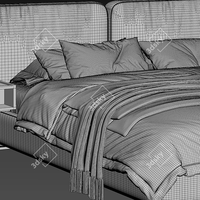 Modern Minotti Tatlin Bed Set 3D model image 3