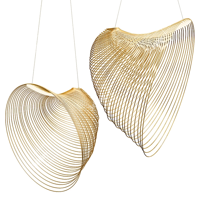 Modern Wood Pendant Lamp 2014 3D model image 1