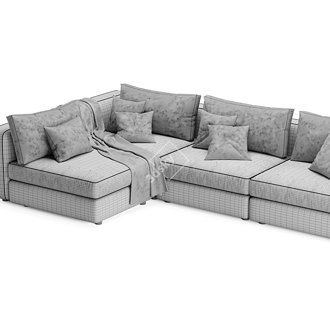 Modern Blanche Soho Sofa Design 3D model image 4