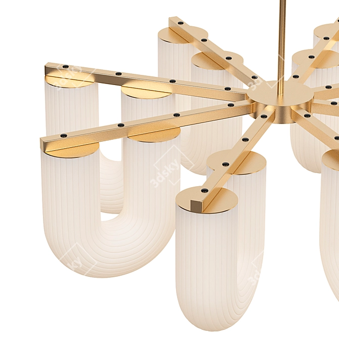 Elegant Arch Chandelier with 8 Shades 3D model image 2