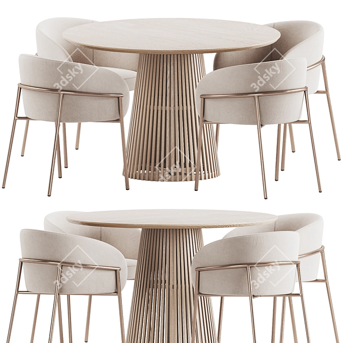 Modern Dining Set Furniture Ensemble 3D model image 1