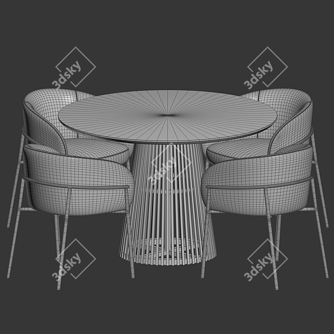 Modern Dining Set Furniture Ensemble 3D model image 3