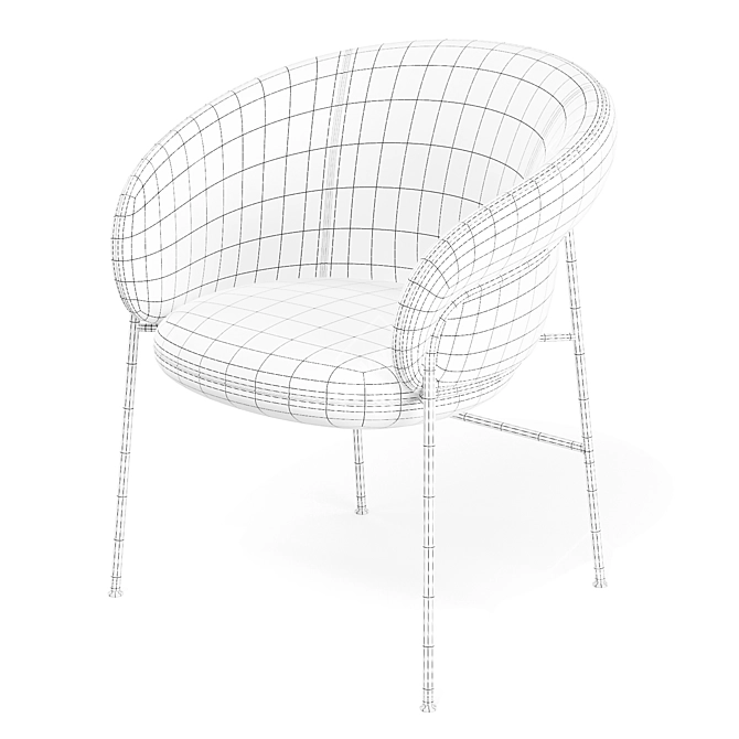 Sculptural Comfort Dining Chair 3D model image 7