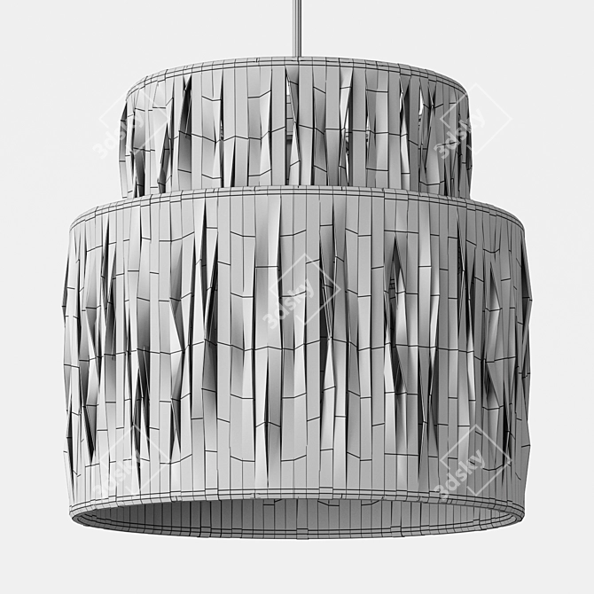 Rattan Palm Eastern Style Chandelier 3D model image 3