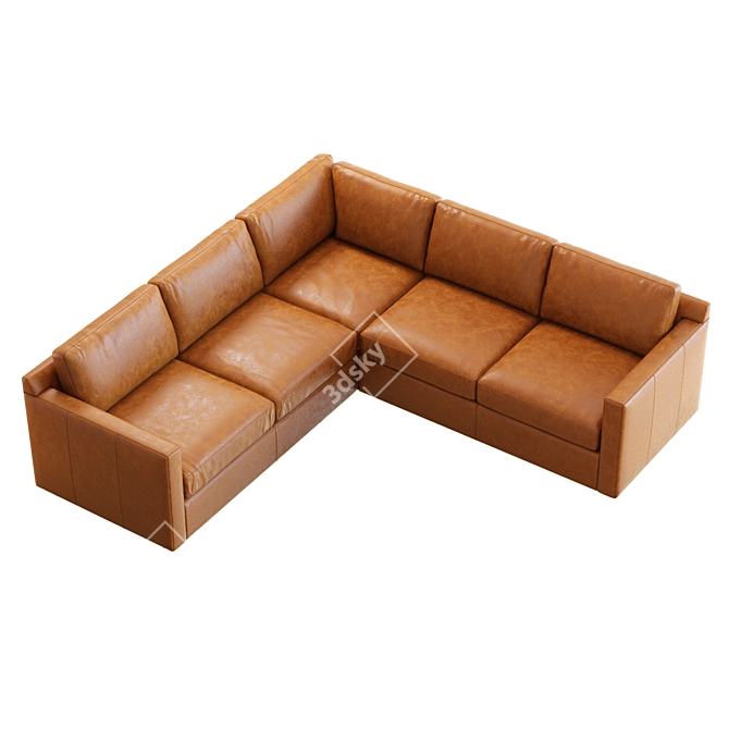 Premium Leather Sectional Sofa Model 3D model image 2