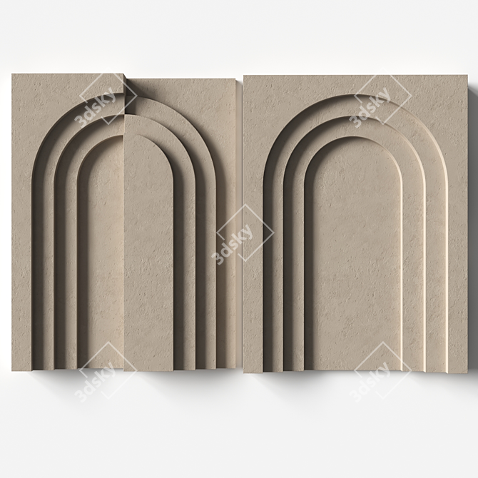 Stone Relief Wall Art Sculpture 3D model image 2