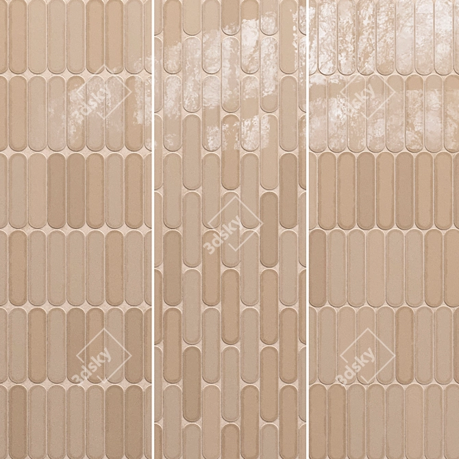 Poise Rounded Ceramic Tiles Set 3D model image 2