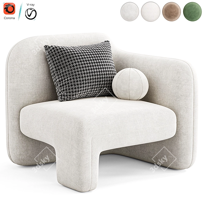 Modern Brice Chair by Cornerdesign 3D model image 1
