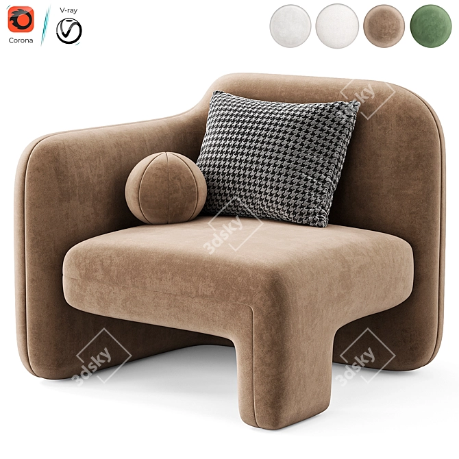 Modern Brice Chair by Cornerdesign 3D model image 3