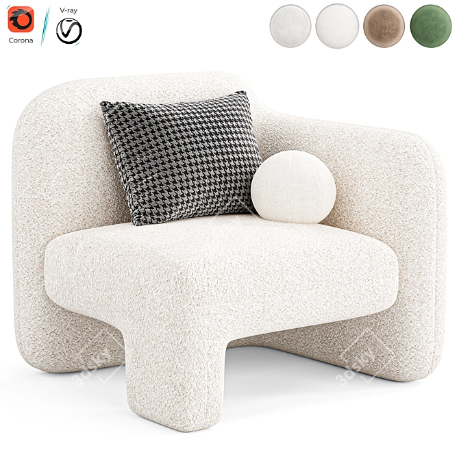 Modern Brice Chair by Cornerdesign 3D model image 4