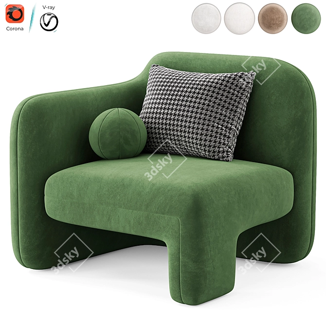 Modern Brice Chair by Cornerdesign 3D model image 5
