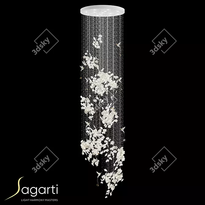 Elegant Swarovski Chandelier, 110cm, 470cm 3D model image 1