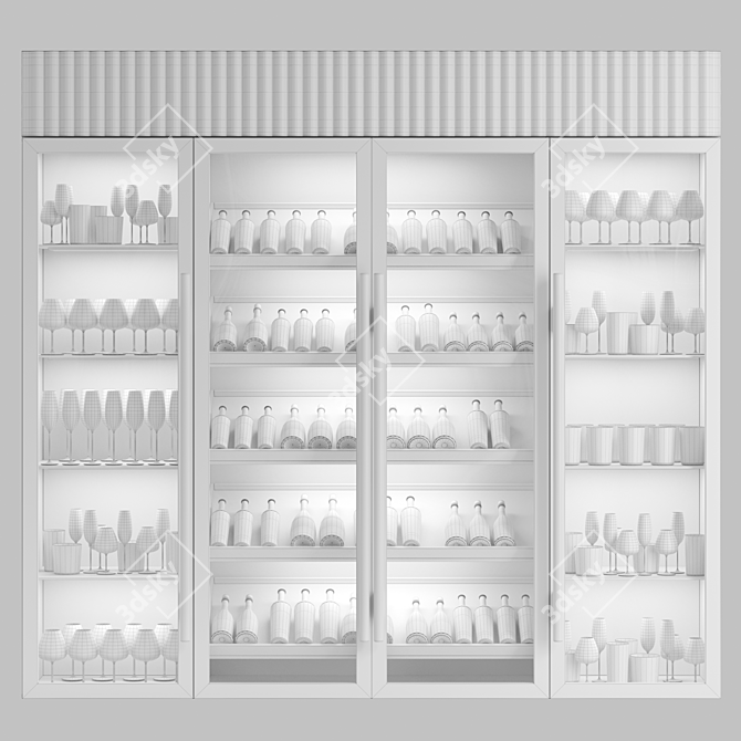 Alcohol and Wine Cabinet Collection 3D model image 2