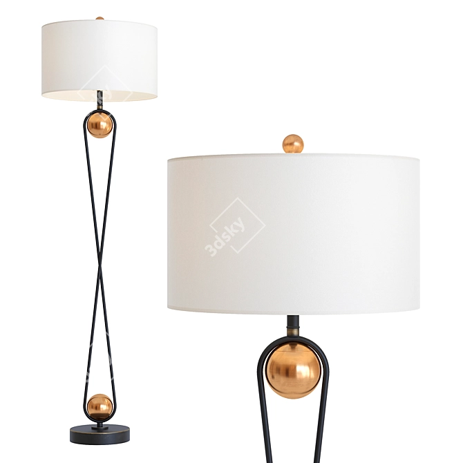 Luxury Ritz Floor Lamp 3D model image 6