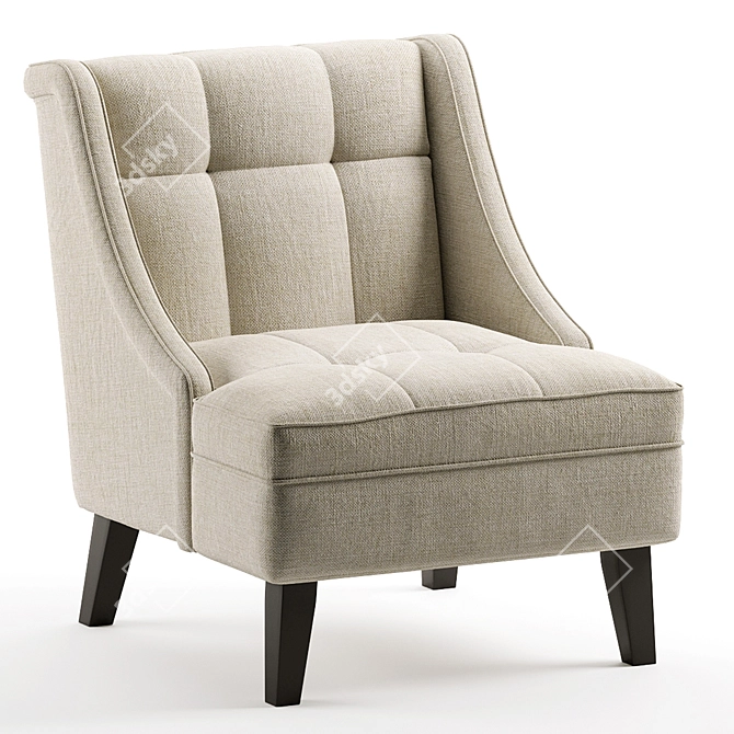 Modern Scandinavian Style Accent Chair 3D model image 8