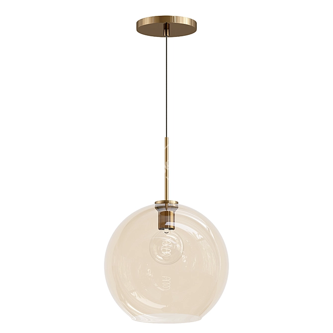 Gleaming Glass Pendant: Modern Elegance 3D model image 1