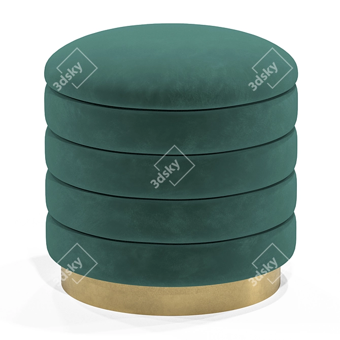 Luxury Velvet Ottoman Set 3D model image 2