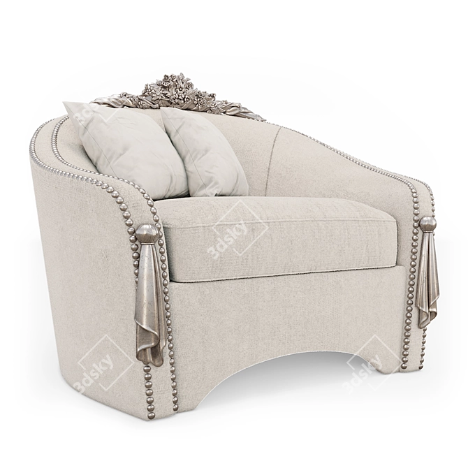 Handcrafted Madlen Grand Armchair 3D model image 3