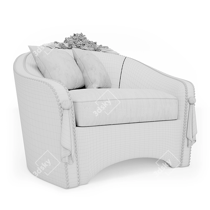 Handcrafted Madlen Grand Armchair 3D model image 4