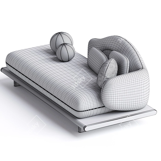 Sculpted Elegance Daybed 3D model image 3