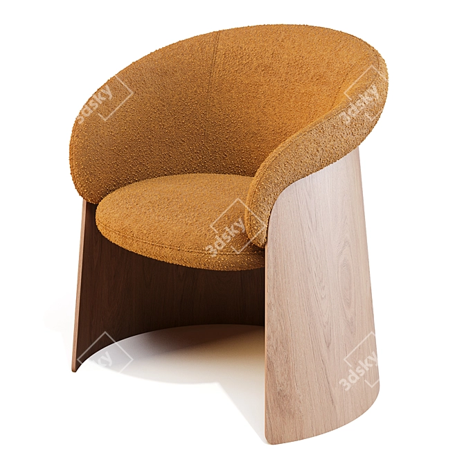 Ondarreta Ginger Wood Chair 3D model image 2