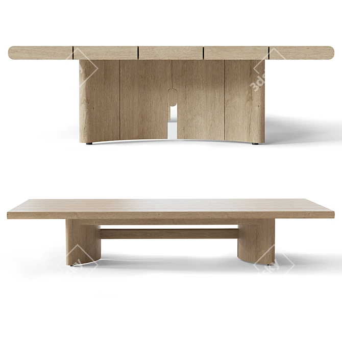 TRIESTE Teak Coffee Table 66 3D model image 2