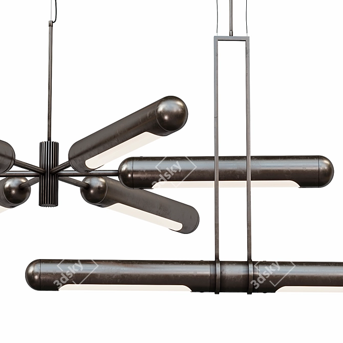 Bronze Bullet Pendant Light 3D model image 2