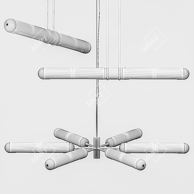 Bronze Bullet Pendant Light 3D model image 3