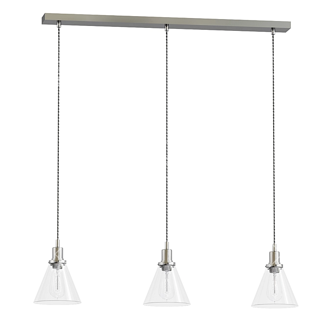 Modern Trio Cone Pendant Light 3D model image 1