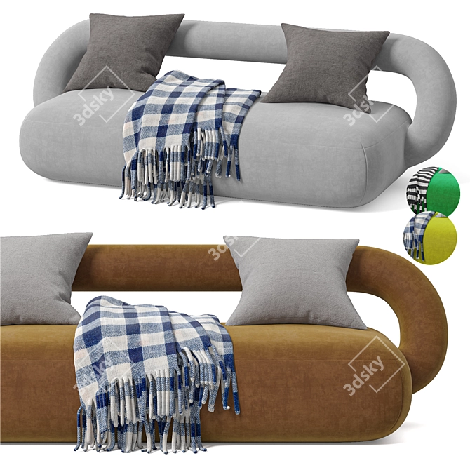 Elegant Baya Sofa Model Synergized 3D model image 2