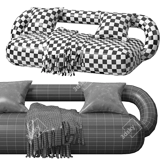 Elegant Baya Sofa Model Synergized 3D model image 6