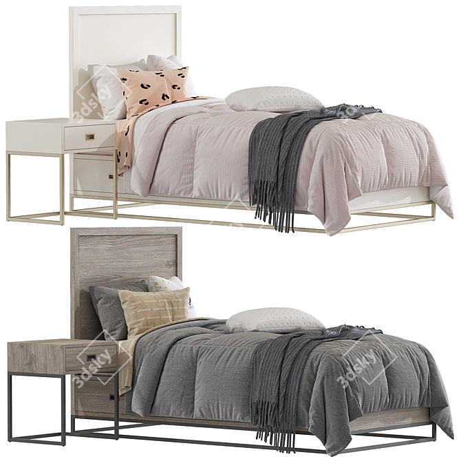 Avalon Metal Base Storage Bed 3D model image 1